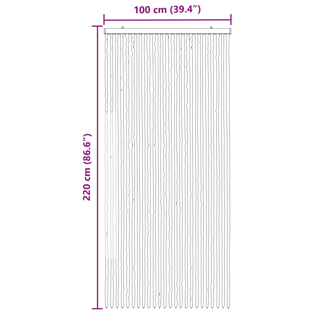 Insektgardin i chenille Sølvgrå og lyserød 100 x 220 cm 100% PP