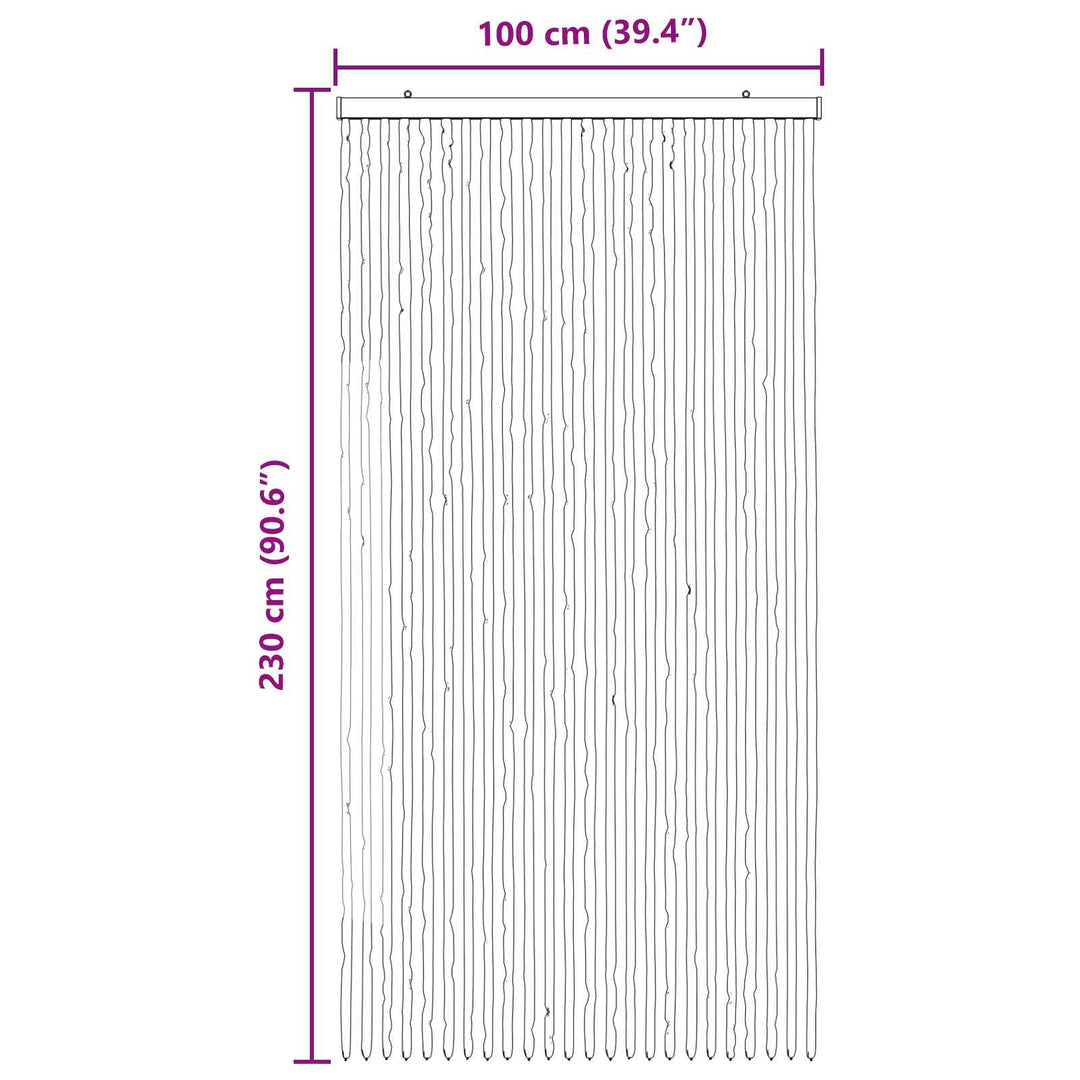 Insektgardin i chenille Sølvgrå og lyserød 100 x 230 cm 100% PP