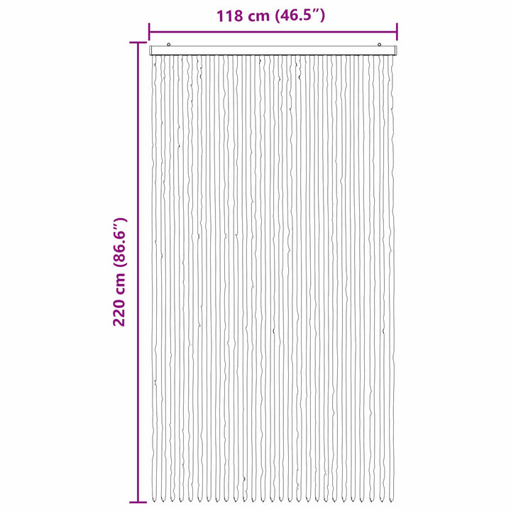 Insektgardin i chenille Sølvgrå og lyserød 118 x 220 cm 100% PP