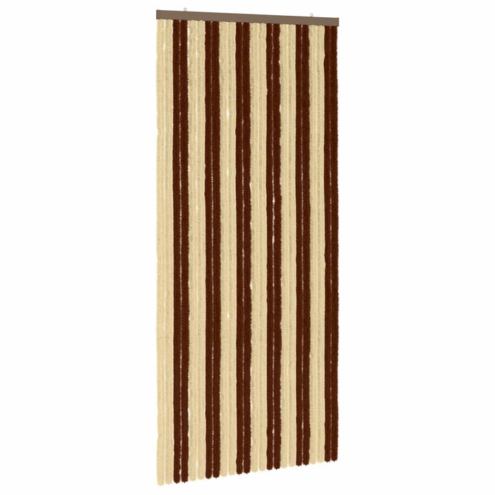 Insektgardin i chenille Brun og Beige 100 x 220 cm 100% PP