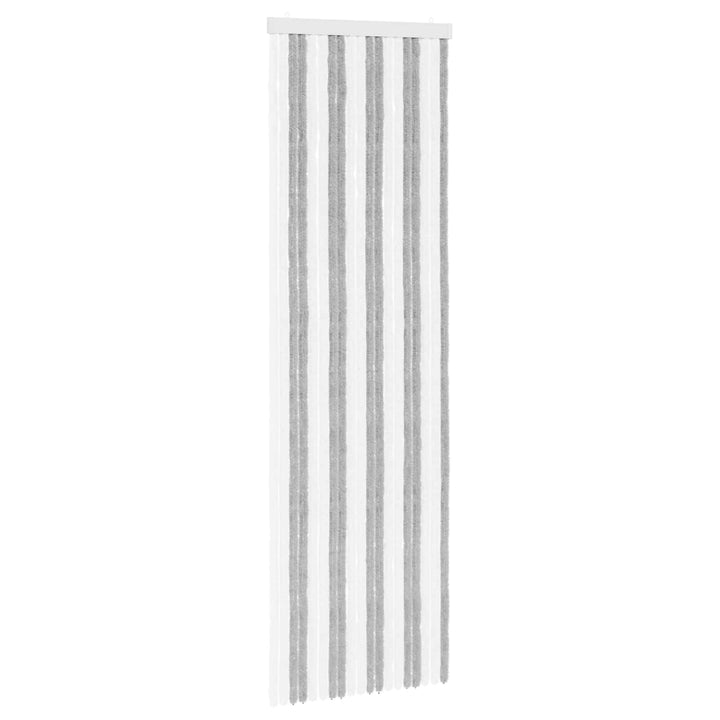 Insektgardin i chenille Grå og Hvid 56 x 185 cm 100% PP