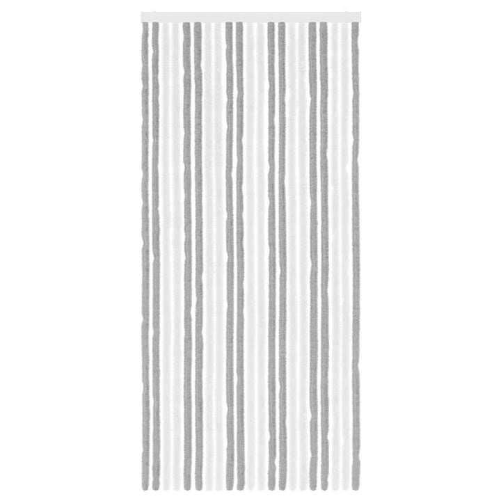 Insektgardin i chenille Grå og Hvid 90 x 200 cm 100% PP