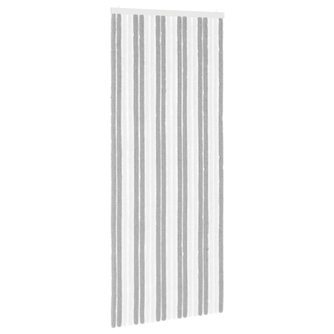Insektgardin i chenille Grå og Hvid 90 x 220 cm 100% PP