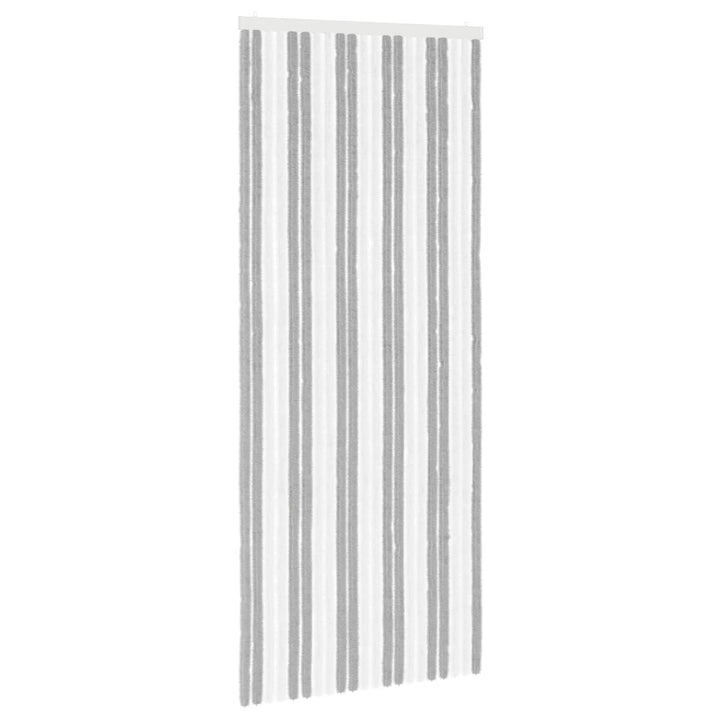 Insektgardin i chenille Grå og Hvid 90 x 220 cm 100% PP