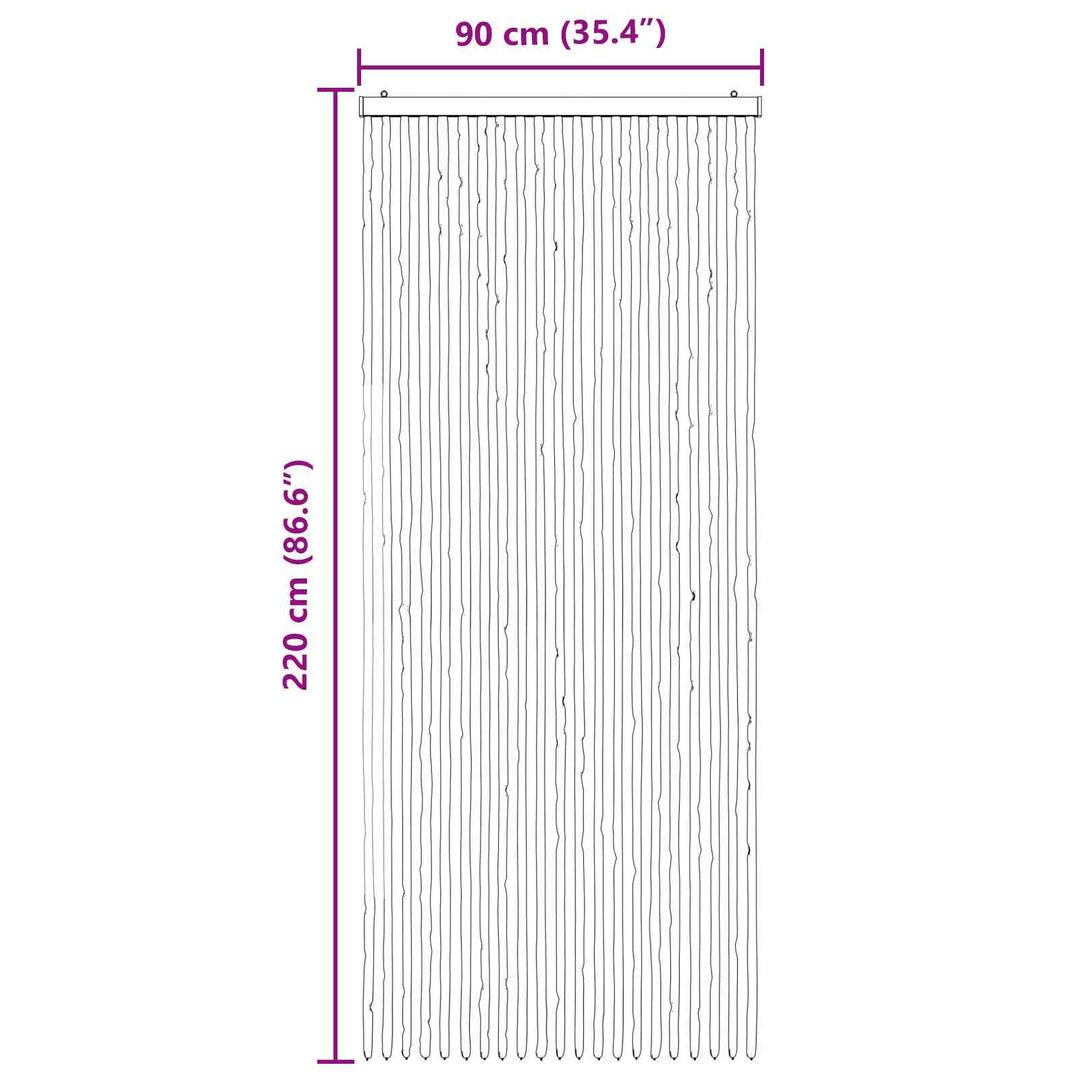 Insektgardin i chenille Grå og Hvid 90 x 220 cm 100% PP