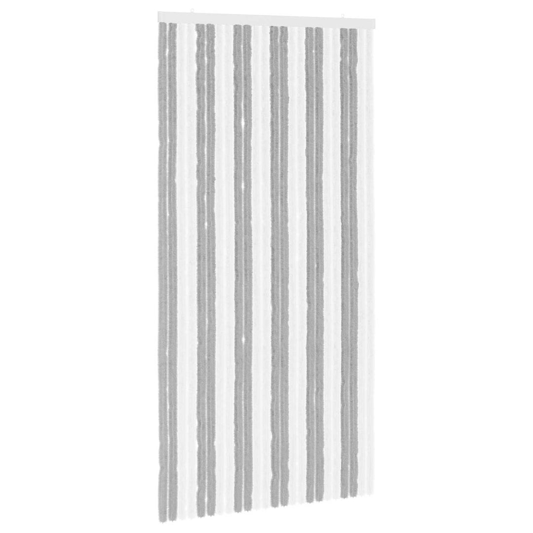 Insektgardin i chenille Grå og Hvid 100 x 200 cm 100% PP