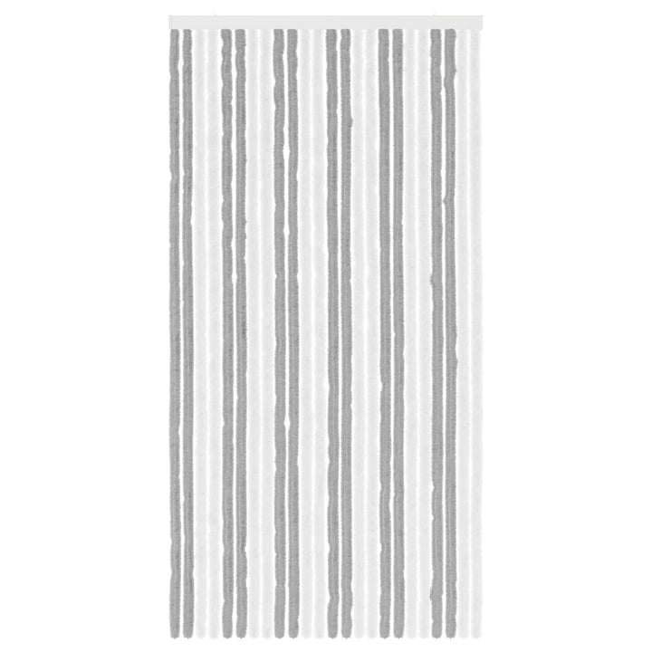 Insektgardin i chenille Grå og Hvid 100 x 200 cm 100% PP