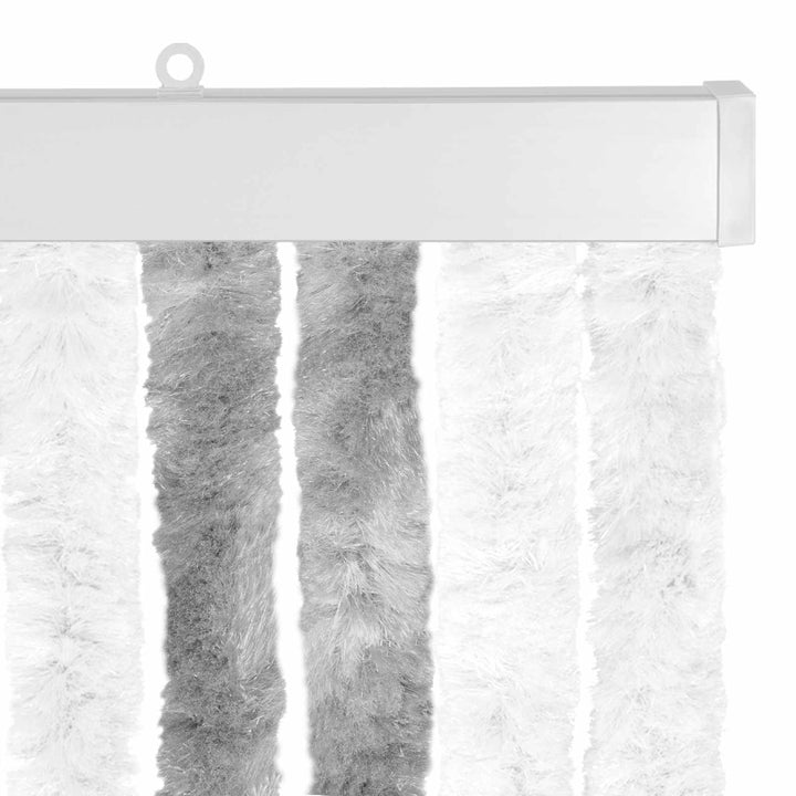 Insektgardin i chenille Grå og Hvid 100 x 220 cm 100% PP
