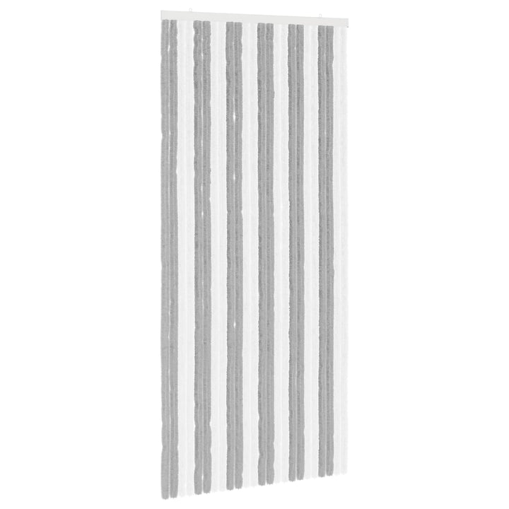 Insektgardin i chenille Grå og Hvid 100 x 220 cm 100% PP