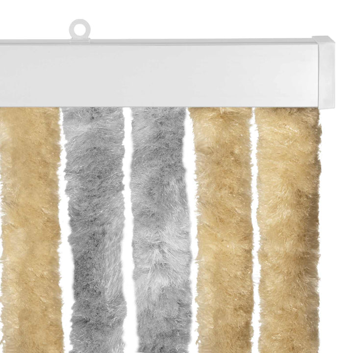 Insektgardin i chenille Grå og beige 56 x 200 cm 100% PP