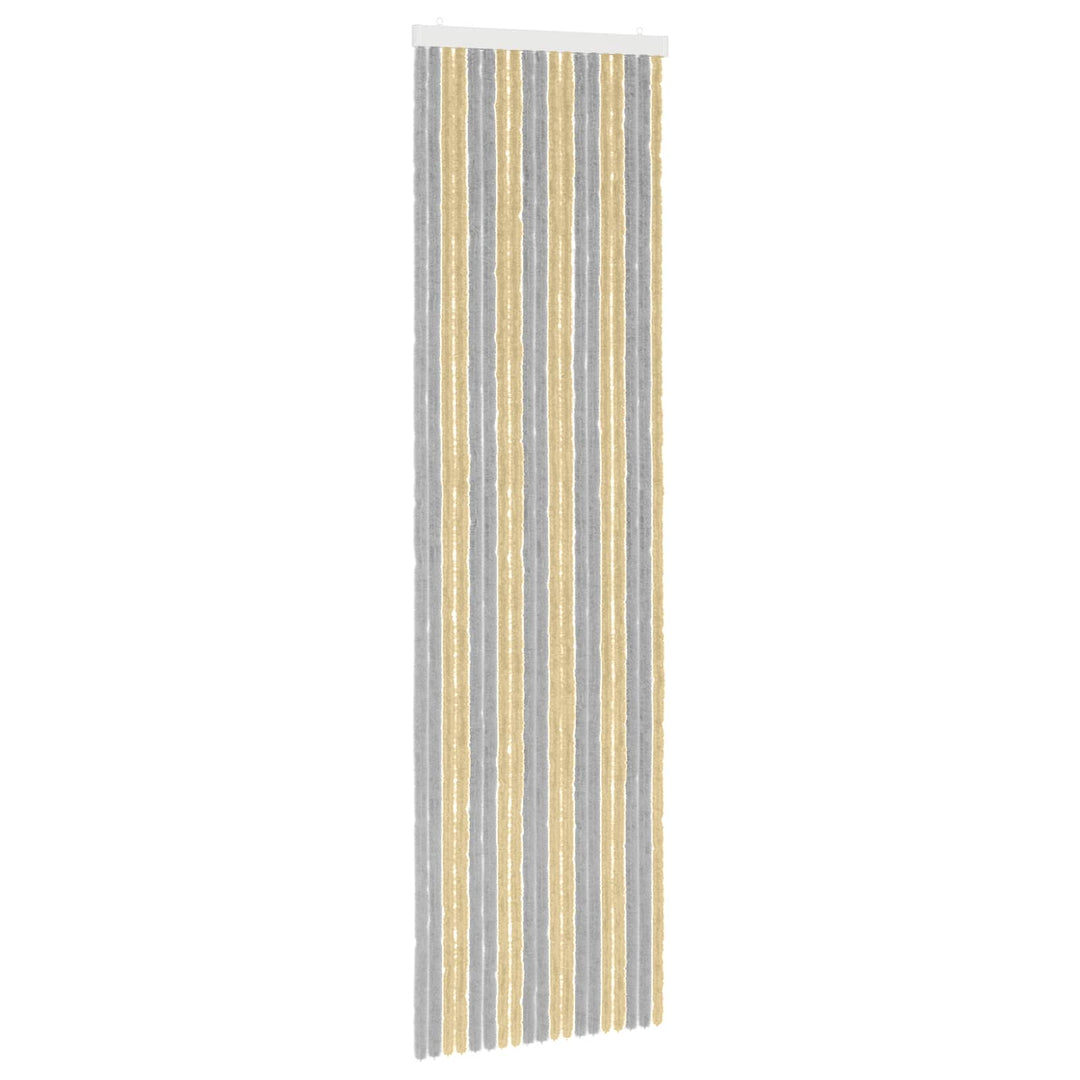 Insektgardin i chenille Grå og beige 56 x 200 cm 100% PP