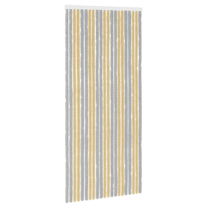 Insektgardin i chenille Grå og beige 90 x 200 cm 100% PP