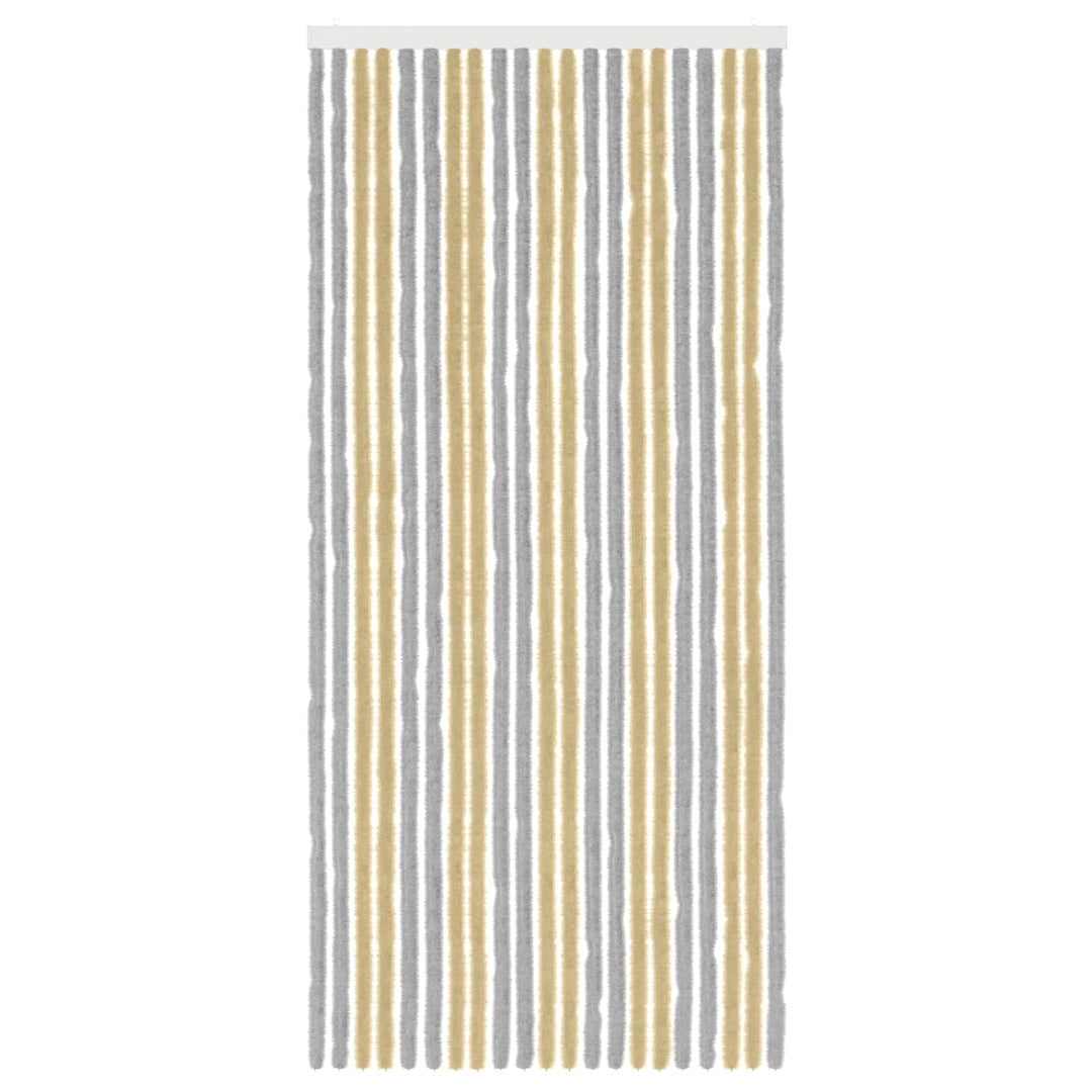 Insektgardin i chenille Grå og beige 90 x 200 cm 100% PP