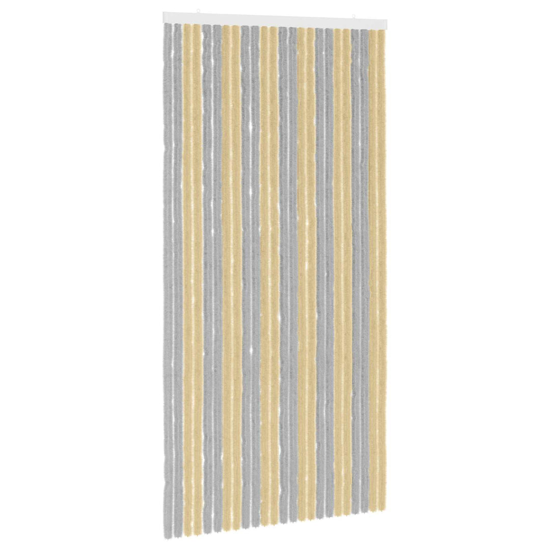Insektgardin i chenille Grå og beige 100 x 200 cm 100% PP