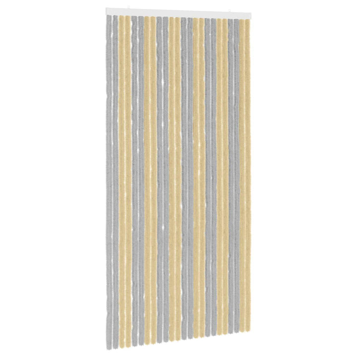 Insektgardin i chenille Grå og beige 100 x 200 cm 100% PP