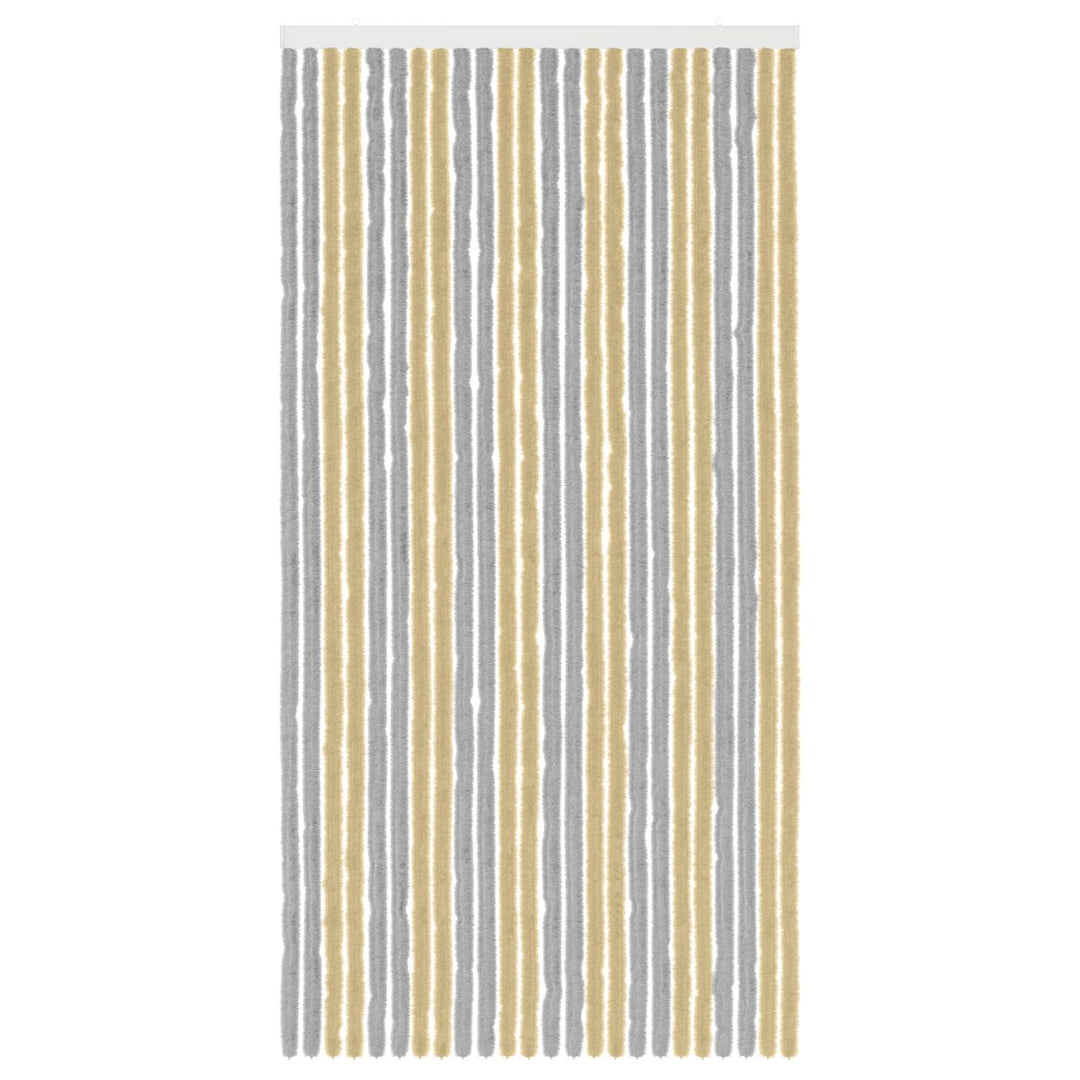 Insektgardin i chenille Grå og beige 100 x 200 cm 100% PP
