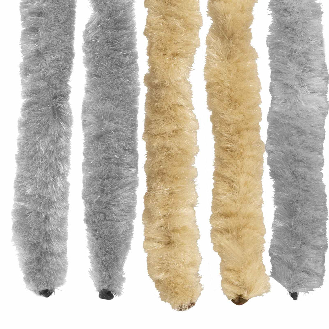 Insektgardin i chenille Grå og beige 100 x 220 cm 100% PP