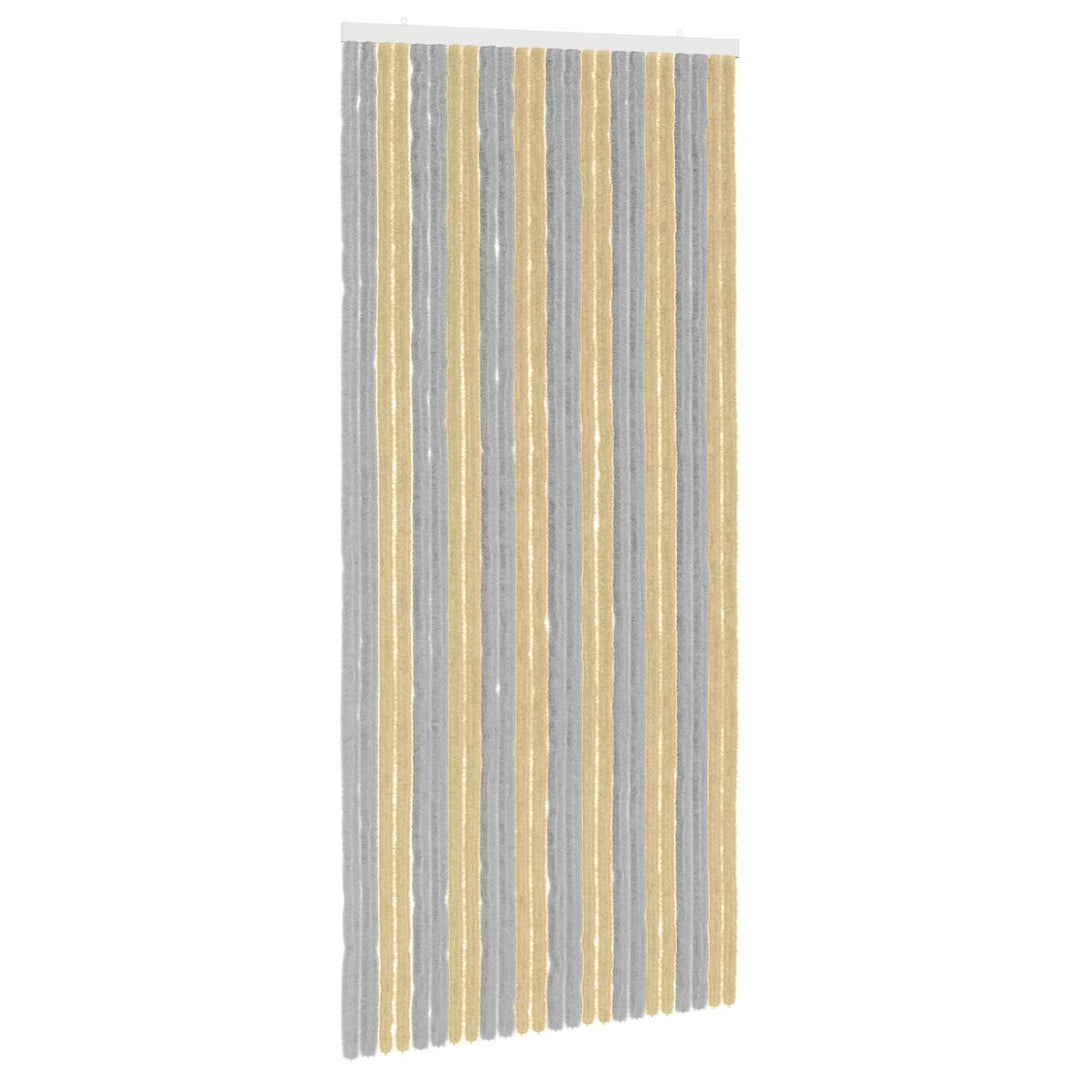 Insektgardin i chenille Grå og beige 100 x 220 cm 100% PP