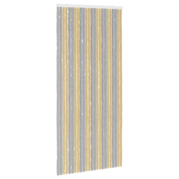 Insektgardin i chenille Grå og beige 100 x 220 cm 100% PP