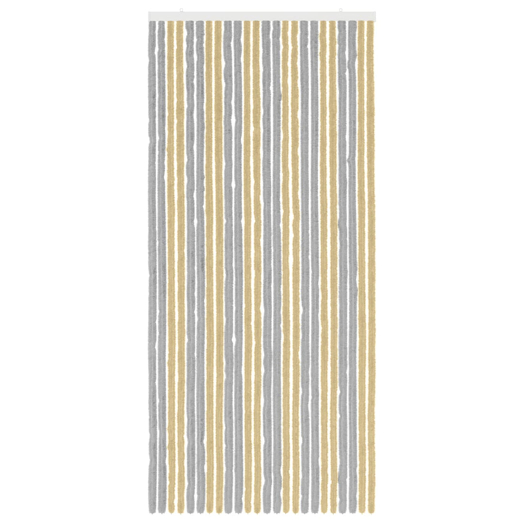 Insektgardin i chenille Grå og beige 100 x 220 cm 100% PP