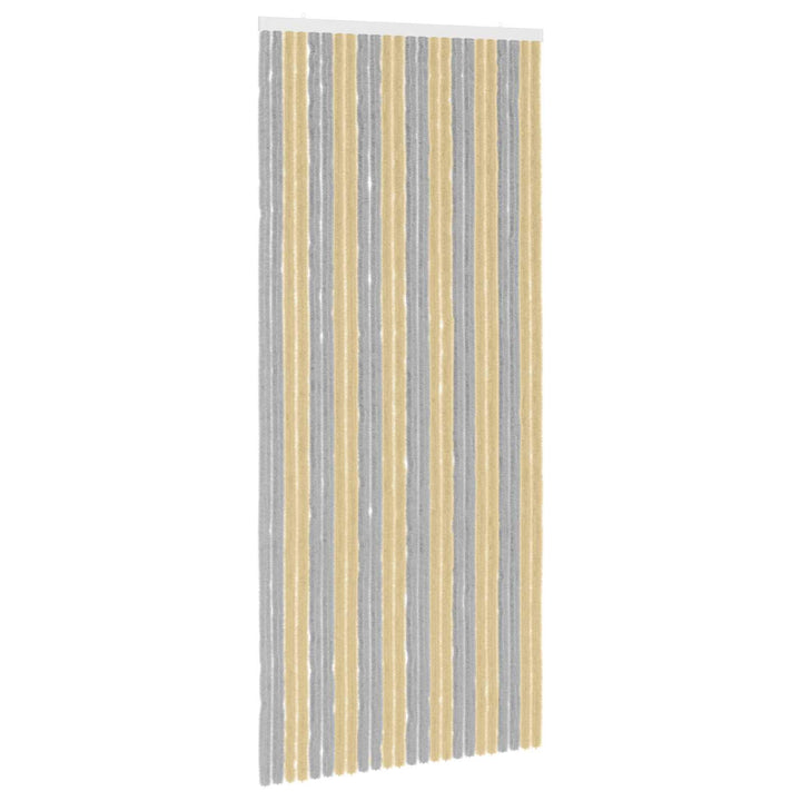 Insektgardin i chenille Grå og beige 100 x 230 cm 100% PP