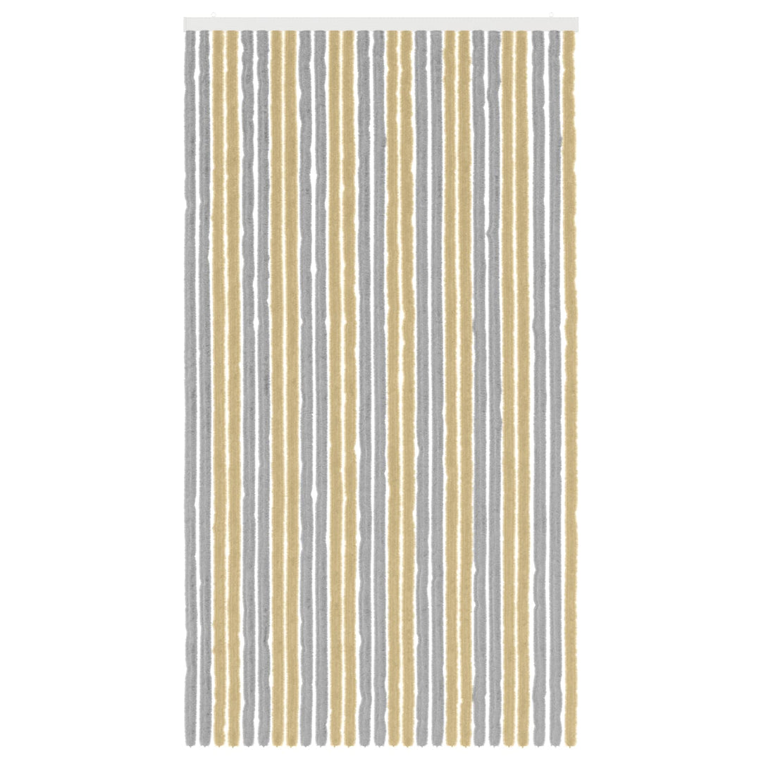 Insektgardin i chenille Grå og beige 118 x 220 cm 100% PP