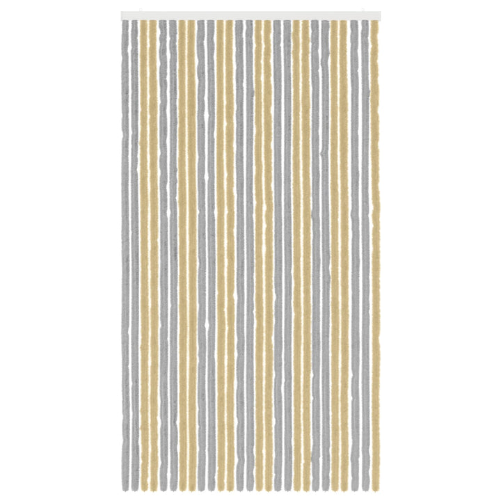 Insektgardin i chenille Grå og beige 118 x 220 cm 100% PP