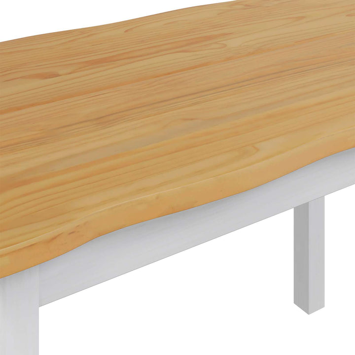 Spisebord EKAI Hvid 112 x 70 x 76,5 cm Massivt fyrretræ