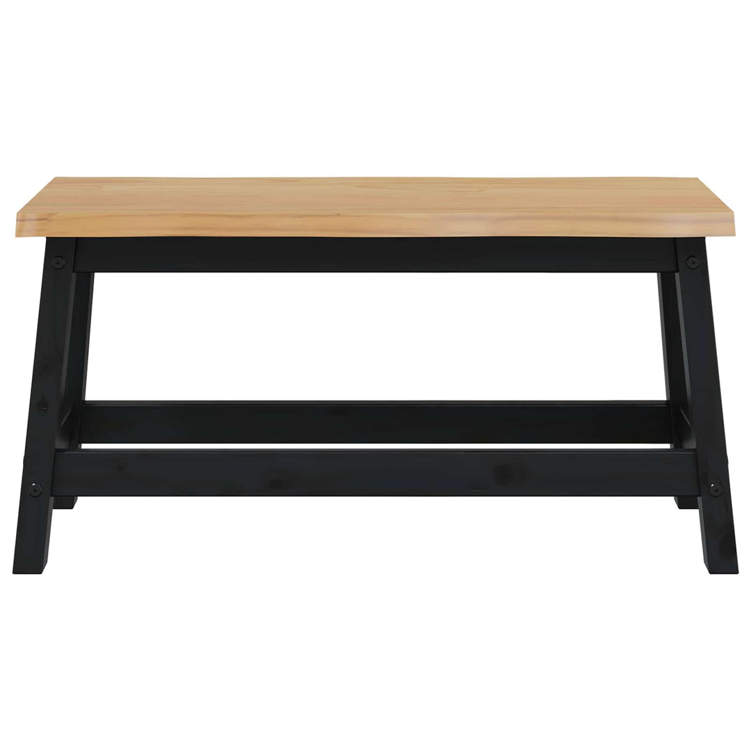Spisebænk EKAI Sort 91,5 x 29 x 45,5 cm Massivt fyrretræ