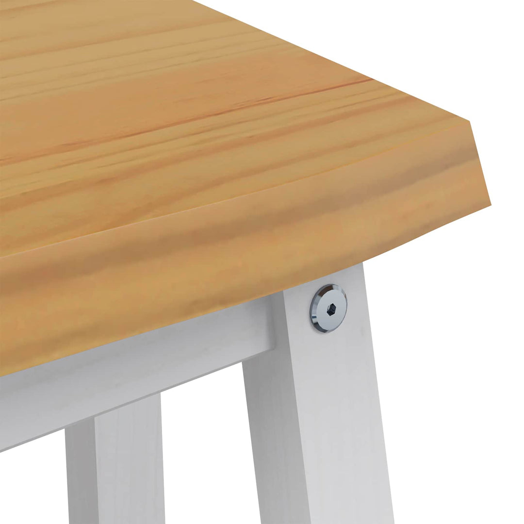 Spisebænk EKAI Hvid 91,5 x 29 x 45,5 cm Massivt fyrretræ