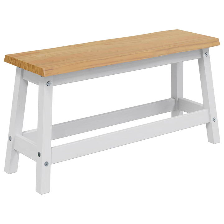 Spisebænk EKAI Hvid 91,5 x 29 x 45,5 cm Massivt fyrretræ