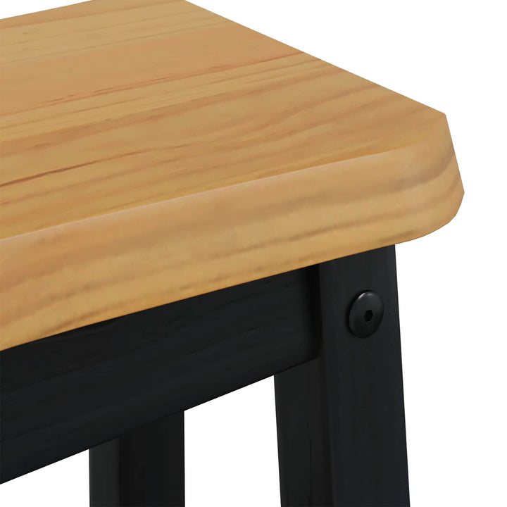 Barbænk EKAI 2 pcs Sort 40 x 29 x 45,5 cm Massivt fyrretræ