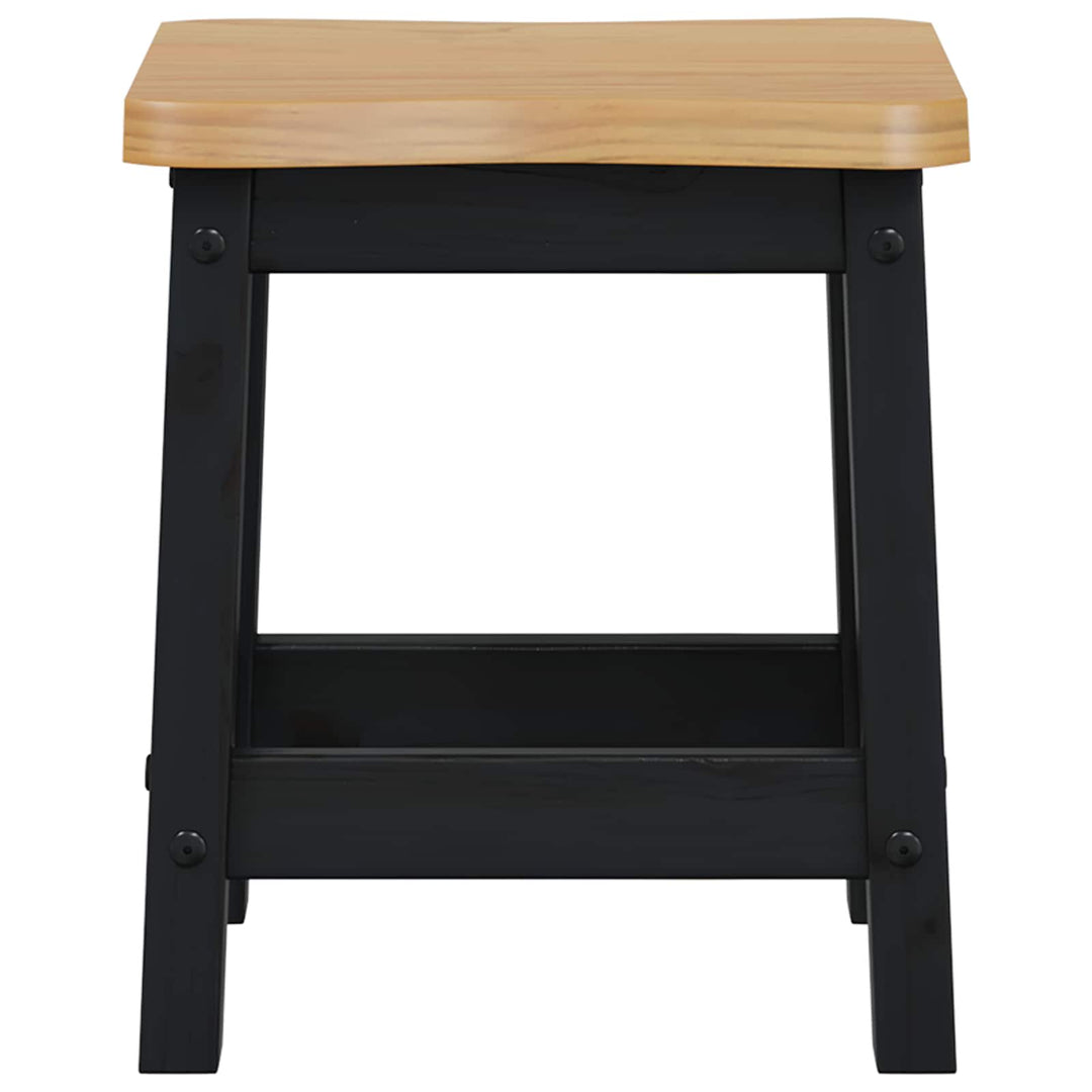 Barbænk EKAI 2 pcs Sort 40 x 29 x 45,5 cm Massivt fyrretræ