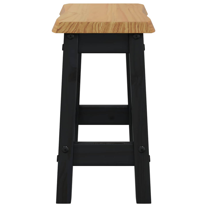 Barbænk EKAI 2 stk. Sort 40 x 29 x 45,5 cm Massivt fyrretræ