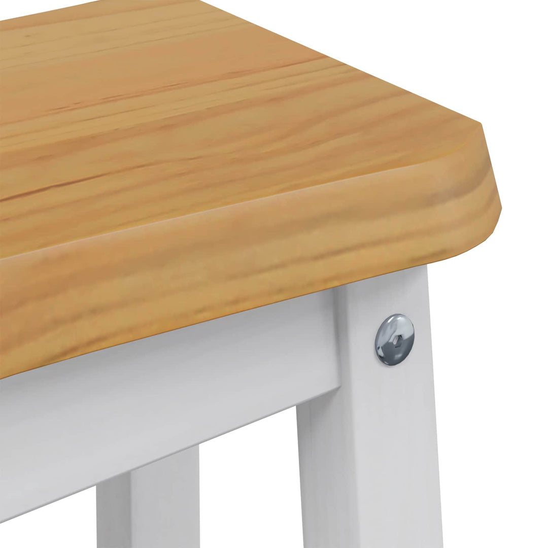 Barbænk EKAI 2 stk. Hvid 40 x 29 x 45,5 cm Massivt fyrretræ