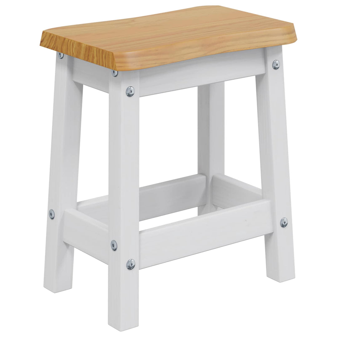 Barbænk EKAI 2 stk. Hvid 40 x 29 x 45,5 cm Massivt fyrretræ
