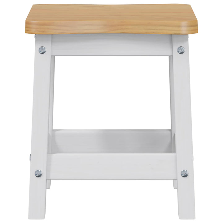 Barbænk EKAI 2 stk. Hvid 40 x 29 x 45,5 cm Massivt fyrretræ