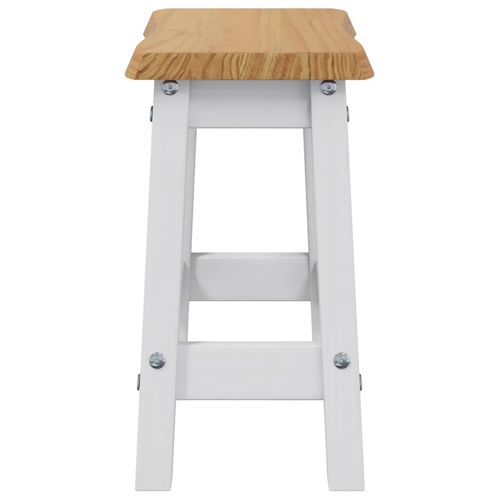 Barbænk EKAI 2 stk. Hvid 40 x 29 x 45,5 cm Massivt fyrretræ