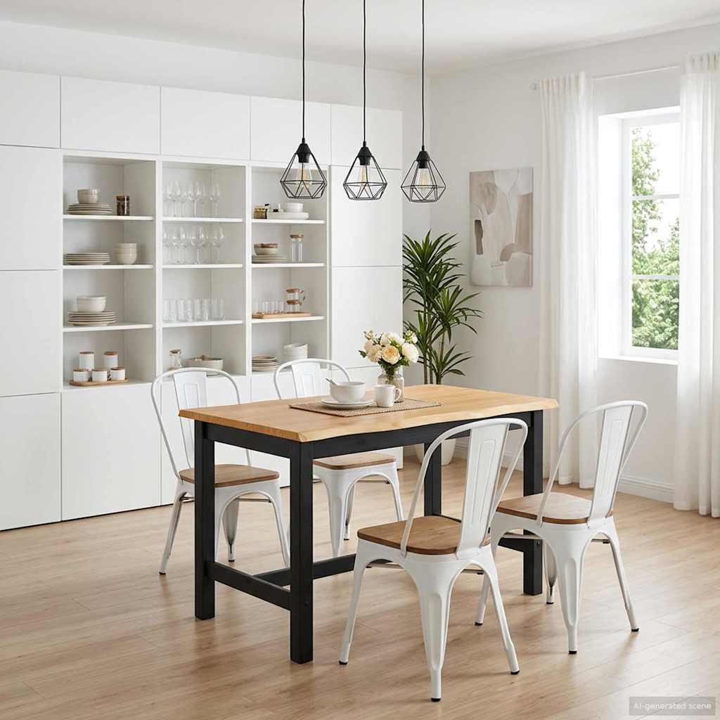 Høj Bar Bord EKAI Sort 112 x 70 x 91 cm Massivt fyrretræ
