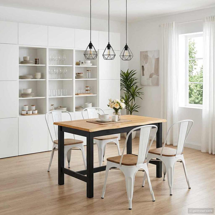 Høj Bar Bord EKAI Sort 112 x 70 x 91 cm Massivt fyrretræ