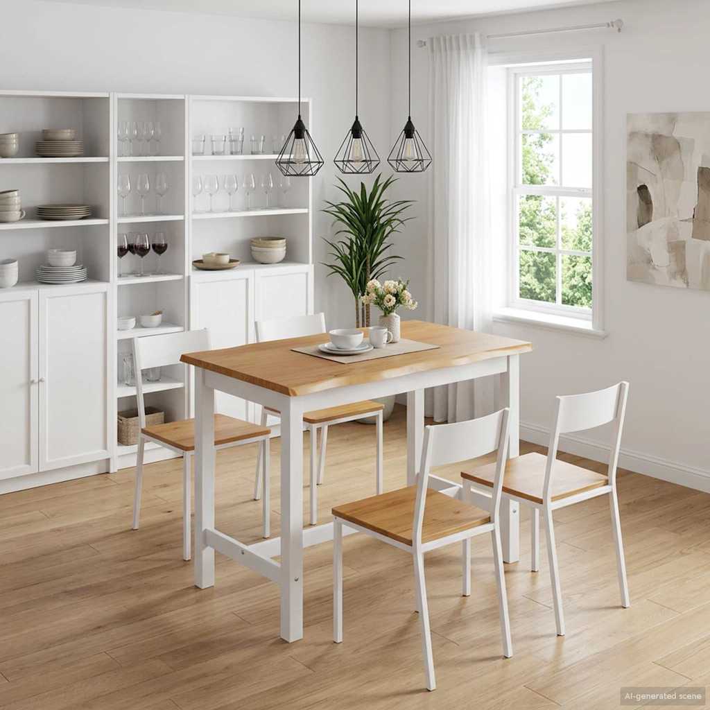 Høj Bar Bord EKAI Hvid 112 x 70 x 91 cm Massivt fyrretræ