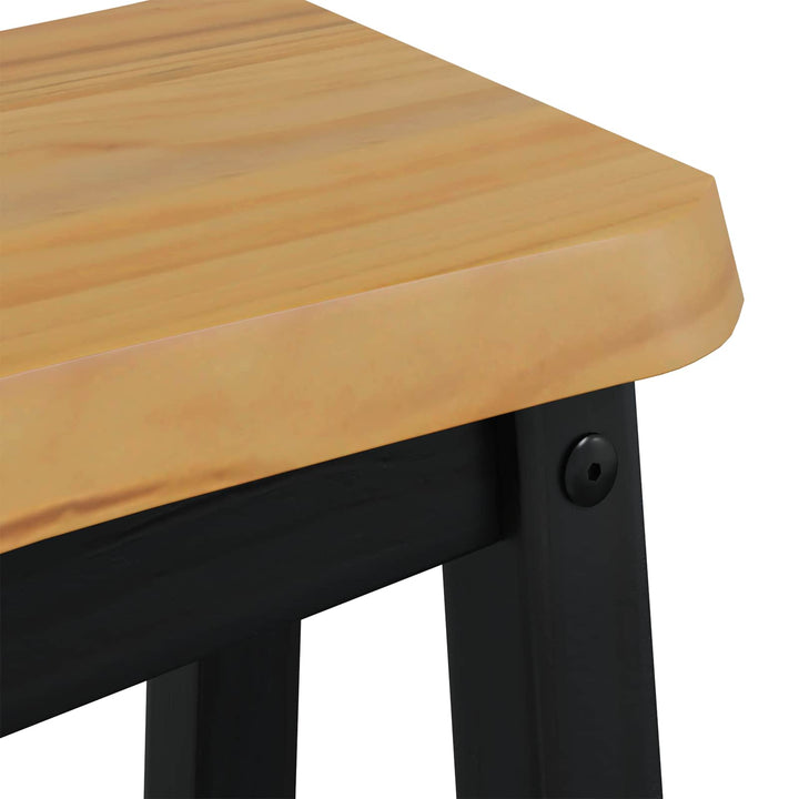 Høj Barstol EKAI 2 pcs Sort 40 x 29 x 63 cm Massivt fyrretræ