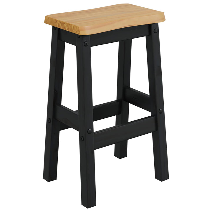 Høj Barstol EKAI 2 stk. Sort 40 x 29 x 63 cm Massivt fyrretræ