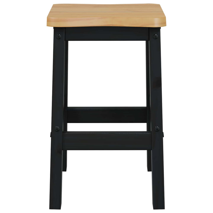 Høj Barstol EKAI 2 stk. Sort 40 x 29 x 63 cm Massivt fyrretræ