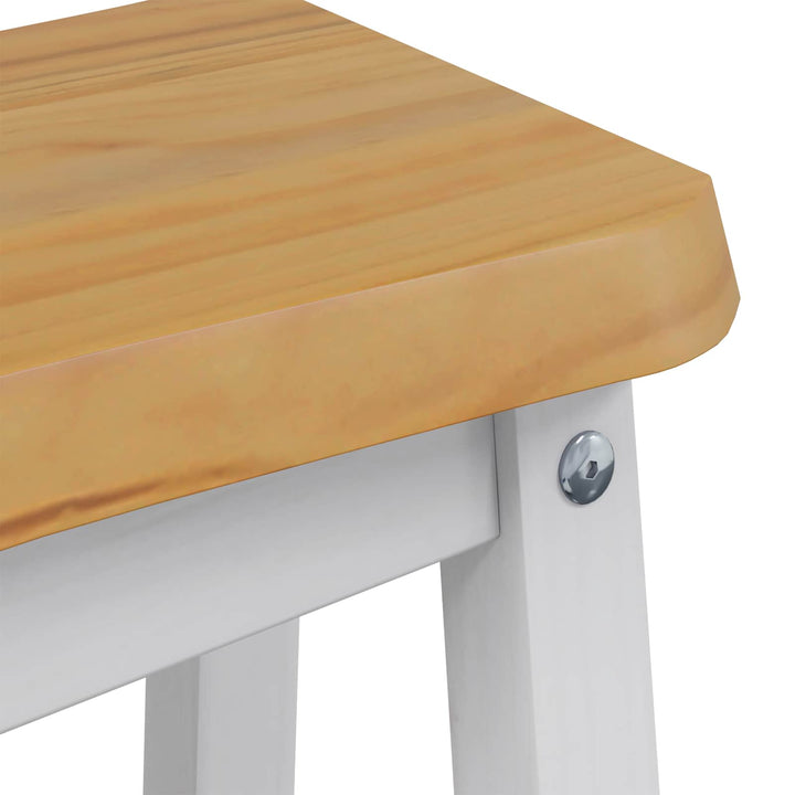 Høj Barstol EKAI 2 pcs Hvid 40 x 29 x 63 cm Massivt fyrretræ