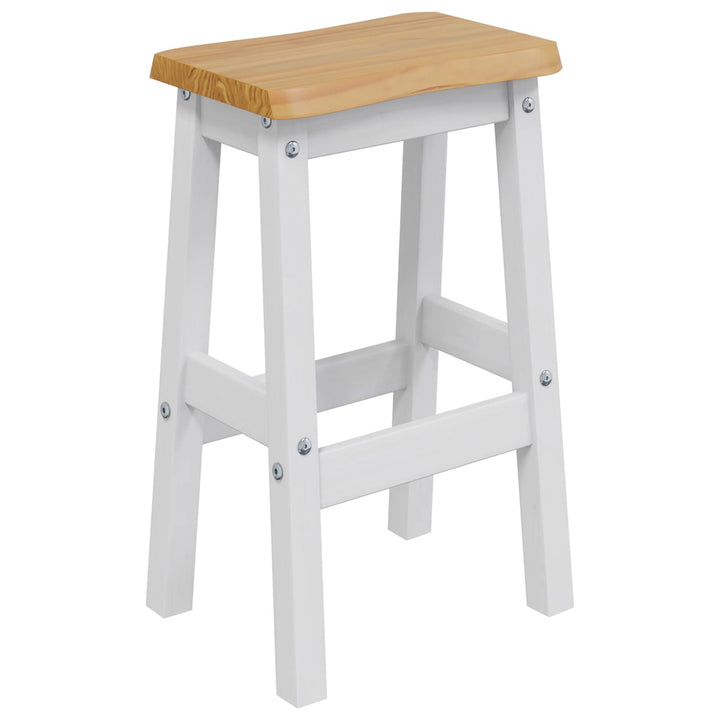 Høj Barstol EKAI 2 stk. Hvid 40 x 29 x 63 cm Massivt fyrretræ