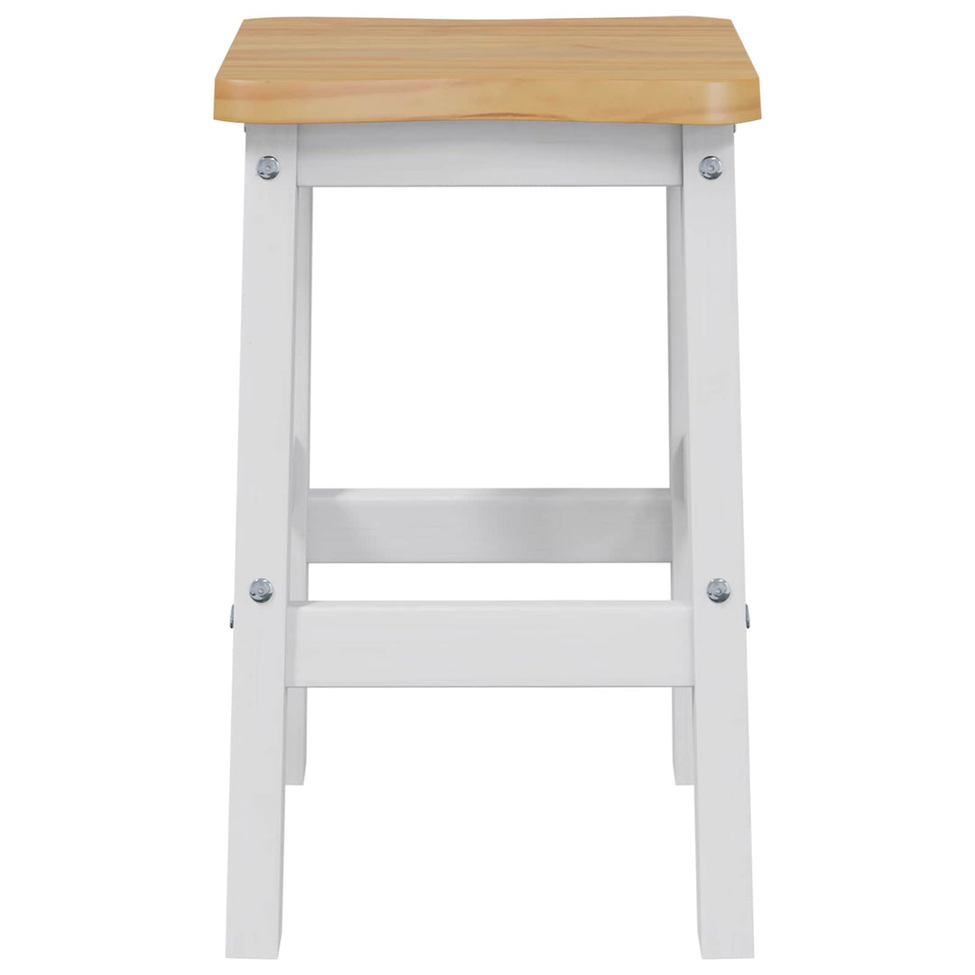 Høj Barstol EKAI 2 stk. Hvid 40 x 29 x 63 cm Massivt fyrretræ
