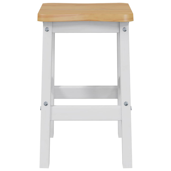 Høj Barstol EKAI 2 stk. Hvid 40 x 29 x 63 cm Massivt fyrretræ