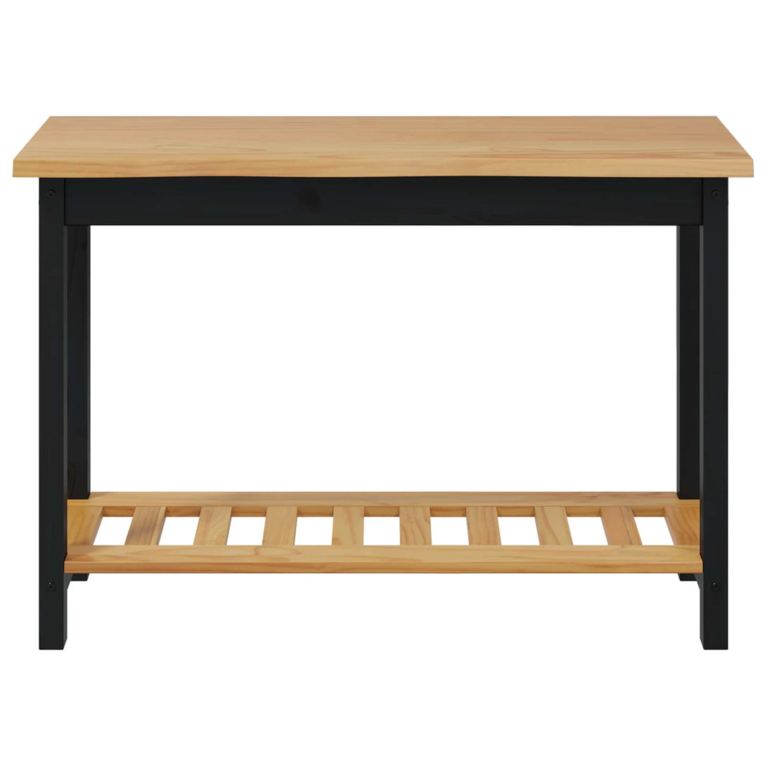 Konsolbord EKAI Sort 112 x 35 x 76 cm Massivt fyrretræ