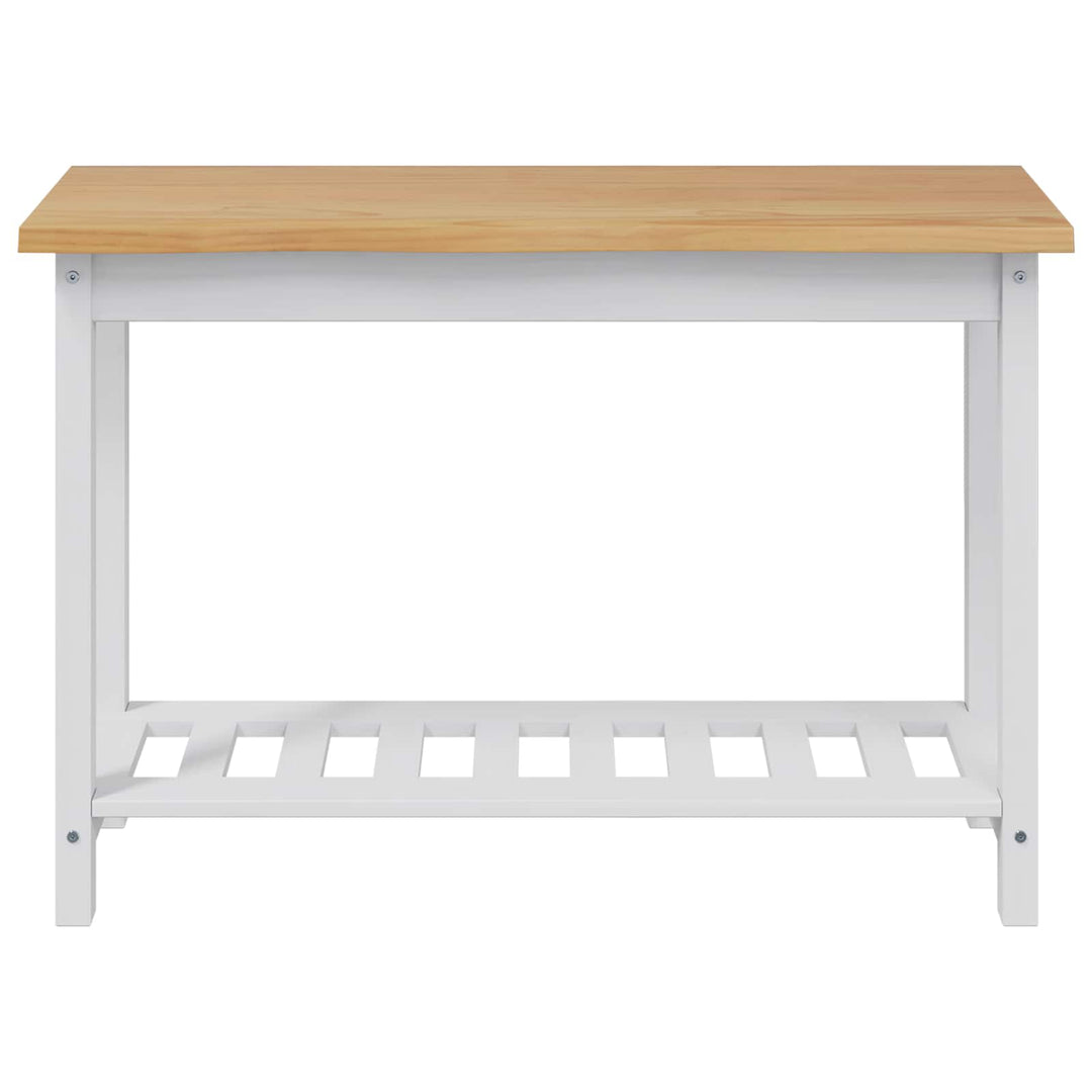 Konsolbord EKAI Hvid 112 x 35 x 76 cm Massivt fyrretræ